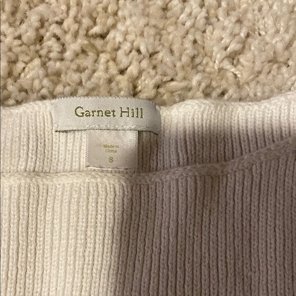 Striped White and Tan Sweater garnet hill - Picture 2 of 6